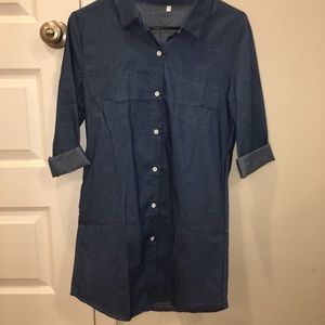 Faux denim dress
